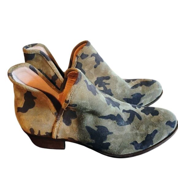 Lucky Brand Green and Brown Ankle Booties with Artistic Design - Picture 6 of 8